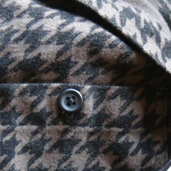 MEN'S Original Use Hoody Jacket Sweater Brown Houndstooth ButtonUp Long Sleeve M - Picture 12 of 16
